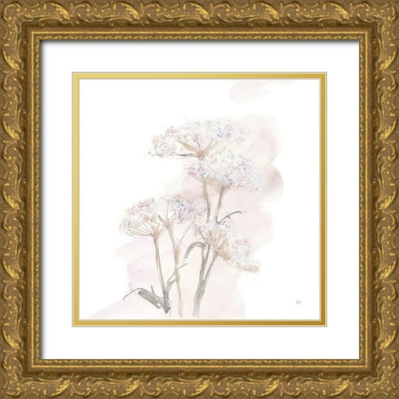 Paschke, Chris 15x15 Gold Ornate Wood Framed with Double Matting Museum Art Print Titled - Queen Annes Lace V