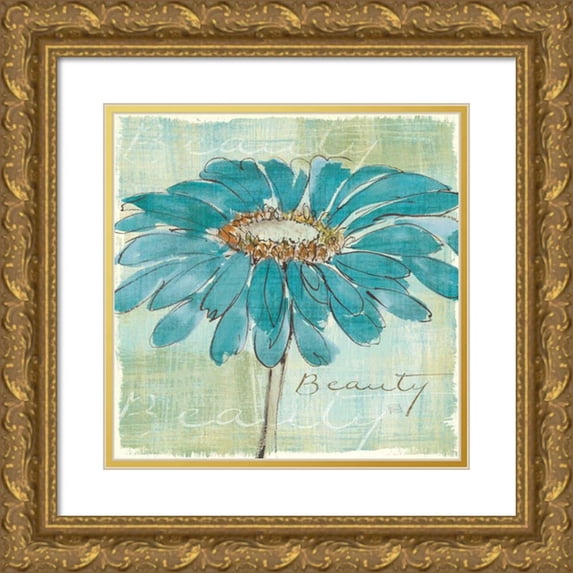 Paschke, Chris 15x15 Gold Ornate Wood Framed with Double Matting Museum Art Print Titled - Spa Daisies I