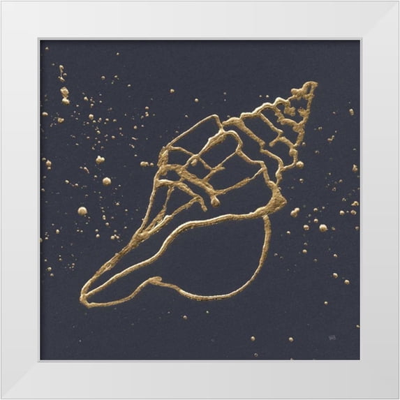 Paschke, Chris 15x15 White Modern Wood Framed Museum Art Print Titled - Gold Conch II