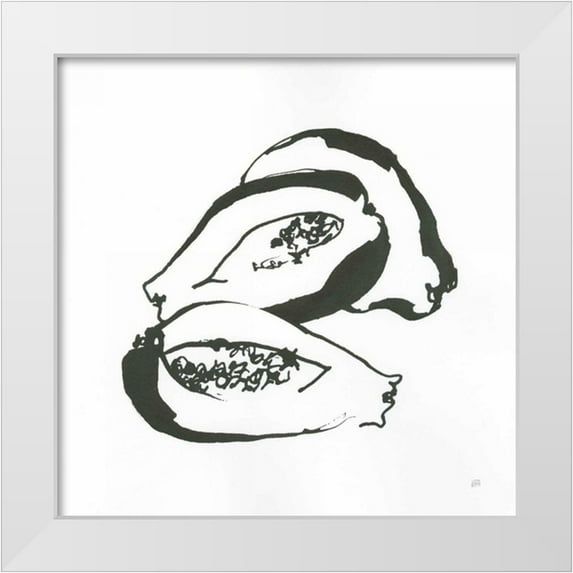 Paschke, Chris 15x15 White Modern Wood Framed Museum Art Print Titled - Papaya BW