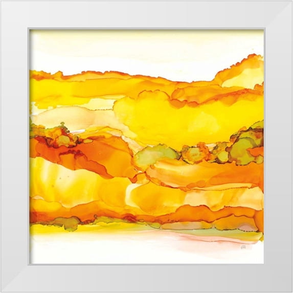 Paschke, Chris 15x15 White Modern Wood Framed Museum Art Print Titled - Yellowscape II