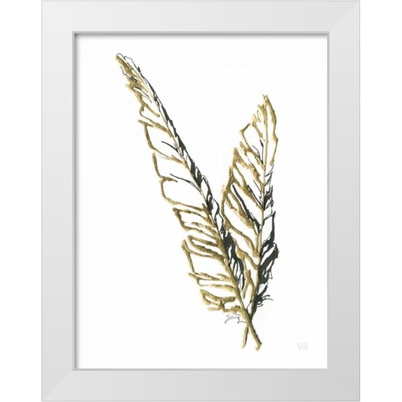 Paschke, Chris 15x18 White Modern Wood Framed Museum Art Print Titled - Gilded Raven Feather