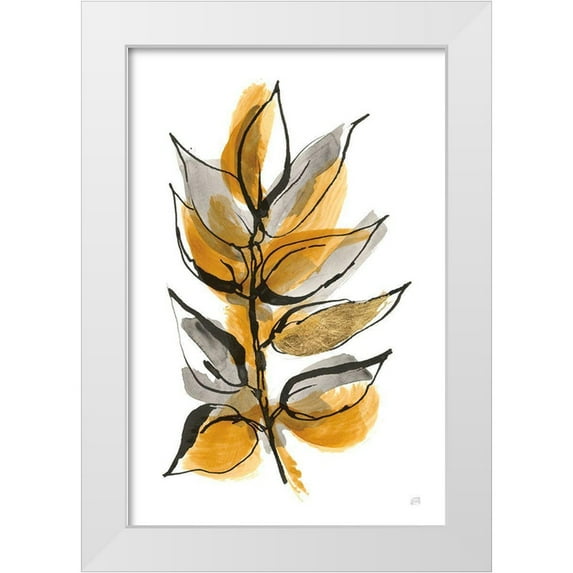 Paschke, Chris 17x24 White Modern Wood Framed Museum Art Print Titled - Amber Leaves I
