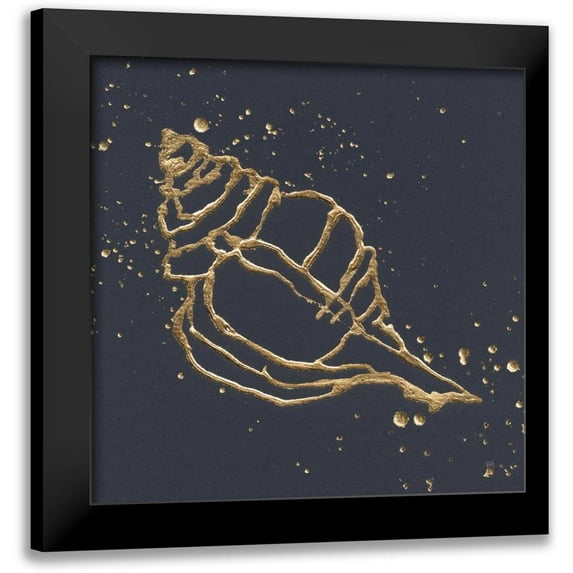 Paschke, Chris 20x20 Black Modern Framed Museum Art Print Titled - Gold Conch III
