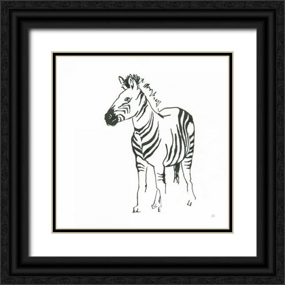 Paschke, Chris 20x20 Black Ornate Wood Framed with Double Matting Museum Art Print Titled - African Animals VII