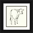 thumbnail image 1 of Paschke, Chris 20x20 Black Ornate Wood Framed with Double Matting Museum Art Print Titled - Line Cow Navy, 1 of 4