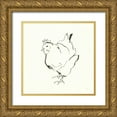 thumbnail image 1 of Paschke, Chris 20x20 Gold Ornate Wood Framed with Double Matting Museum Art Print Titled - Line Chicken II, 1 of 4