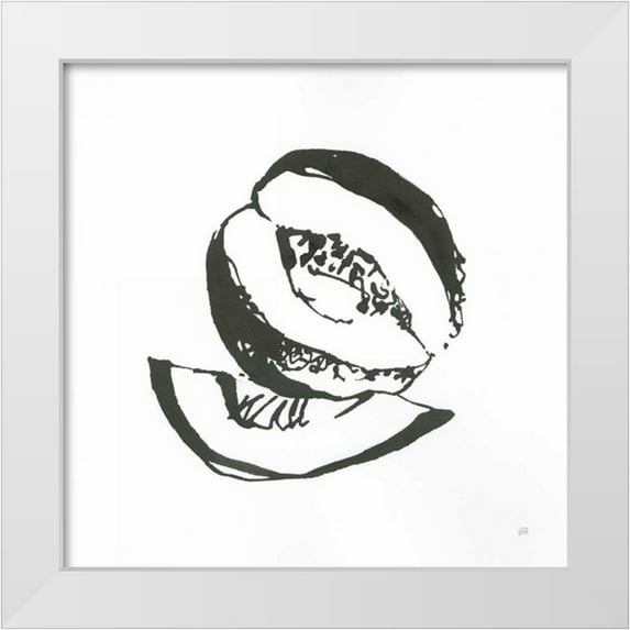 Paschke, Chris 20x20 White Modern Wood Framed Museum Art Print Titled - Cantaloupe I BW