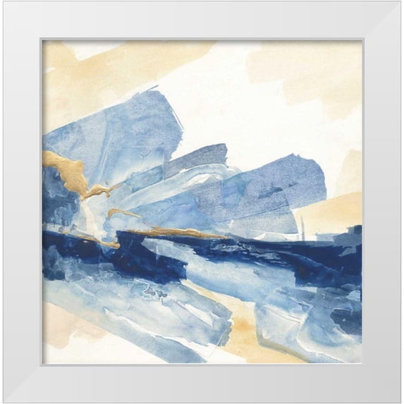Paschke, Chris 20x20 White Modern Wood Framed Museum Art Print Titled - Gilded Indigo II
