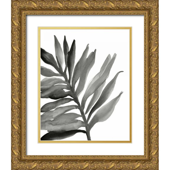 Paschke, Chris 20x24 Gold Ornate Wood Framed with Double Matting Museum Art Print Titled - Tropical Palm III BW