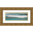 thumbnail image 1 of Paschke, Chris 24x11 Gold Ornate Wood Framed with Double Matting Museum Art Print Titled - Gilded Storm I Teal Grey Crop, 1 of 4