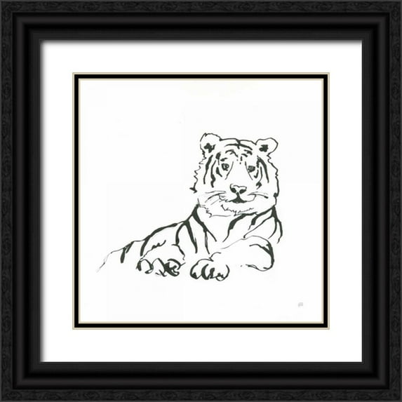 Paschke, Chris 26x26 Black Ornate Wood Framed with Double Matting Museum Art Print Titled - African Animals IV