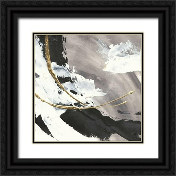 Paschke, Chris 26x26 Black Ornate Wood Framed with Double Matting Museum Art Print Titled - Gilded Arcs I