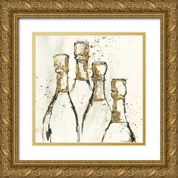 Paschke, Chris 26x26 Gold Ornate Wood Framed with Double Matting Museum Art Print Titled - Champagne is Grand II Gold