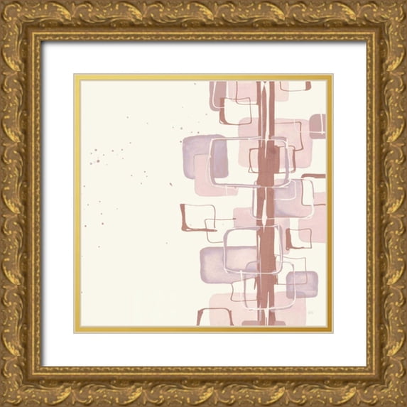 Paschke, Chris 26x26 Gold Ornate Wood Framed with Double Matting Museum Art Print Titled - Mind Games II Blush