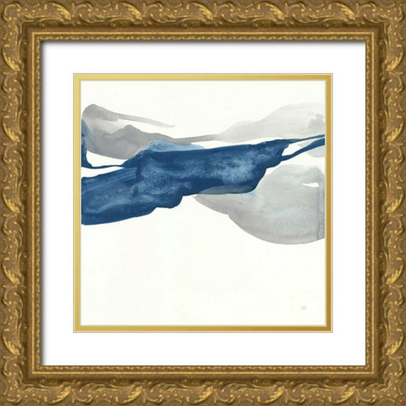 Paschke, Chris 26x26 Gold Ornate Wood Framed with Double Matting Museum Art Print Titled - Sapphire and Gray III