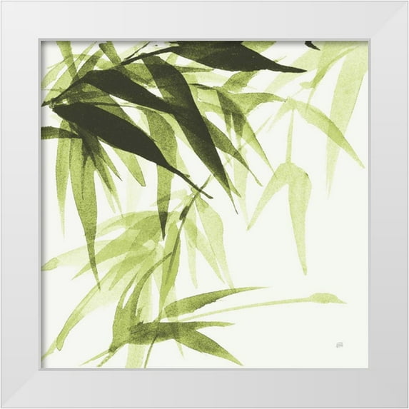Paschke, Chris 26x26 White Modern Wood Framed Museum Art Print Titled - Bamboo IV Green
