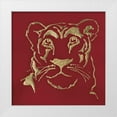 thumbnail image 1 of Paschke, Chris 26x26 White Modern Wood Framed Museum Art Print Titled - Gilded Lioness on Red, 1 of 4