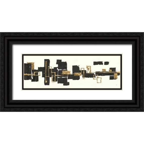 Paschke, Chris 32x13 Black Ornate Wood Framed with Double Matting Museum Art Print Titled - Gilded Boxes III