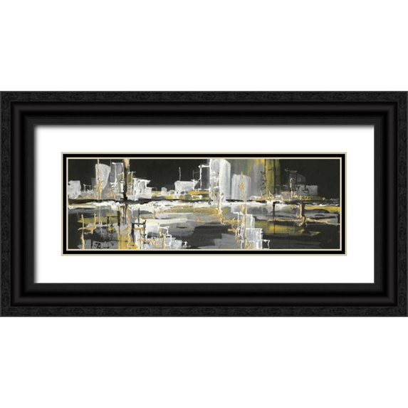 Paschke, Chris 32x13 Black Ornate Wood Framed with Double Matting Museum Art Print Titled - Urban Gold III