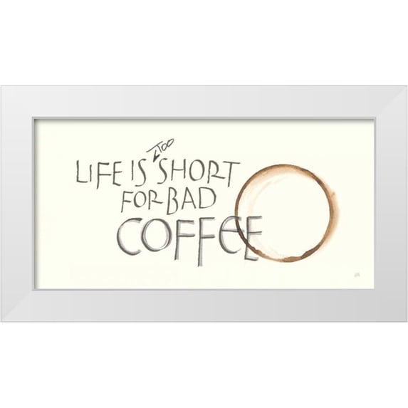 Paschke, Chris 32x18 White Modern Wood Framed Museum Art Print Titled - Coffee Sayings I