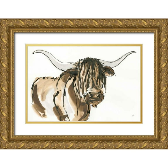 Paschke, Chris 32x23 Gold Ornate Wood Framed with Double Matting Museum Art Print Titled - Highlander I