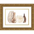 thumbnail image 1 of Paschke, Chris 32x23 Gold Ornate Wood Framed with Double Matting Museum Art Print Titled - Neutral Vases II, 1 of 4