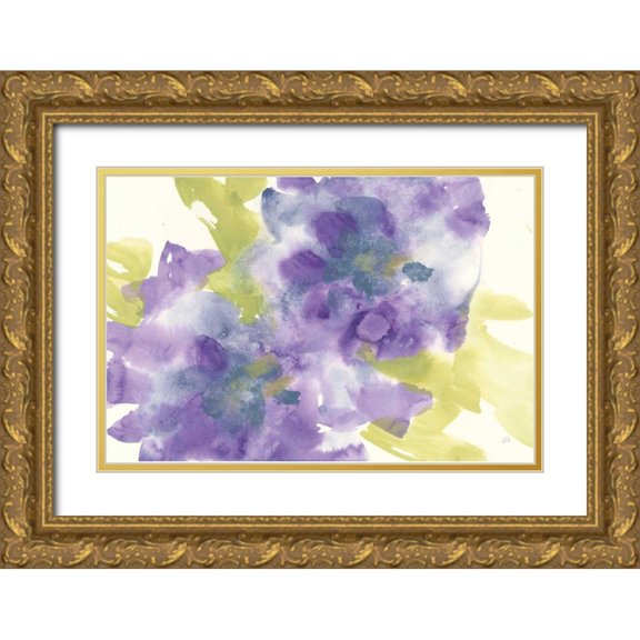 Paschke, Chris 32x23 Gold Ornate Wood Framed with Double Matting Museum Art Print Titled - Violet and Gray I