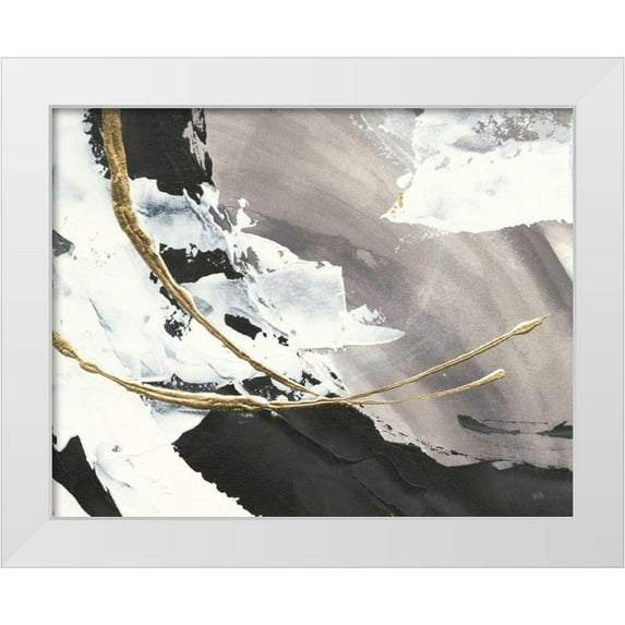 Paschke, Chris 32x26 White Modern Wood Framed Museum Art Print Titled - Gilded Arcs I Crop