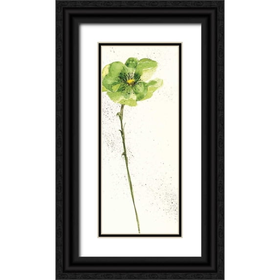 Paschke, Chris 8x14 Black Ornate Wood Framed with Double Matting Museum Art Print Titled - Mint Poppies I Crop