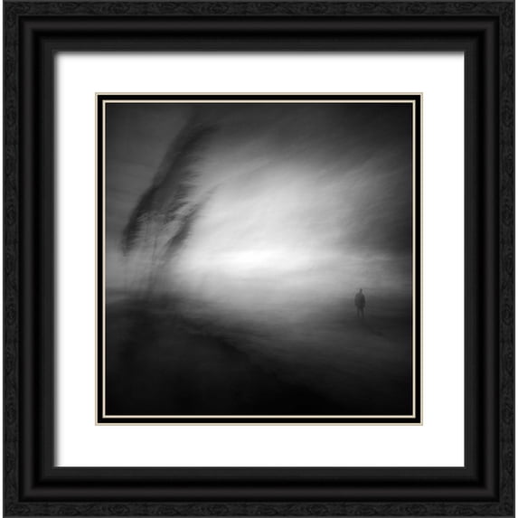 Pascual Buye, Santiago 26x26 Black Ornate Wood Framed with Double Matting Museum Art Print Titled - In The Middle Of Nowhere