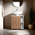 thumbnail image 1 of Pascuale Two Side Shelves Under Sink Cabinet with One Doors, Cut-Out Back, Compact 22” Freestanging Bathroom Storage, 1 of 8
