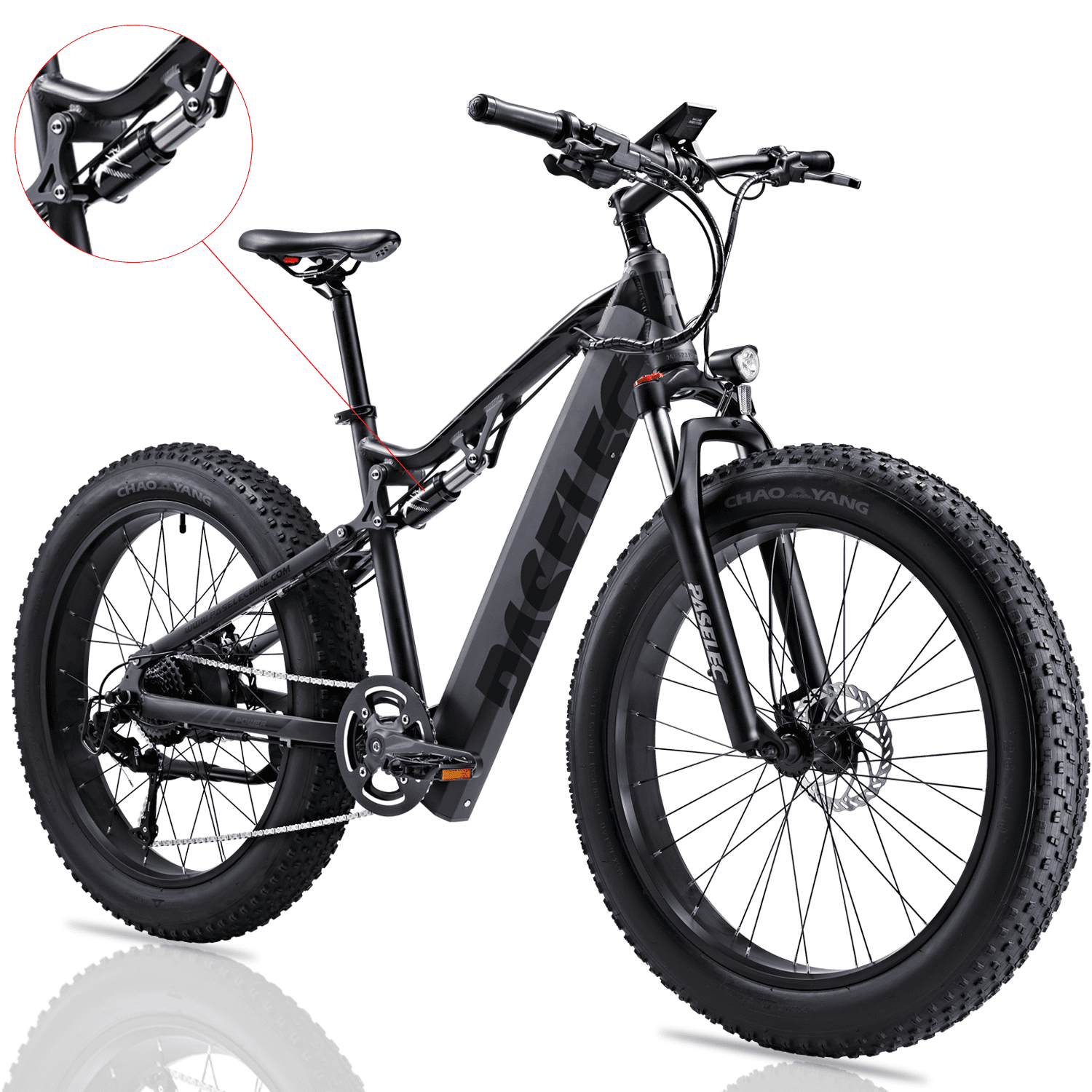 Paselec Electric Mountain Bike for Adults Electric Bike 4.0 Fat Tire