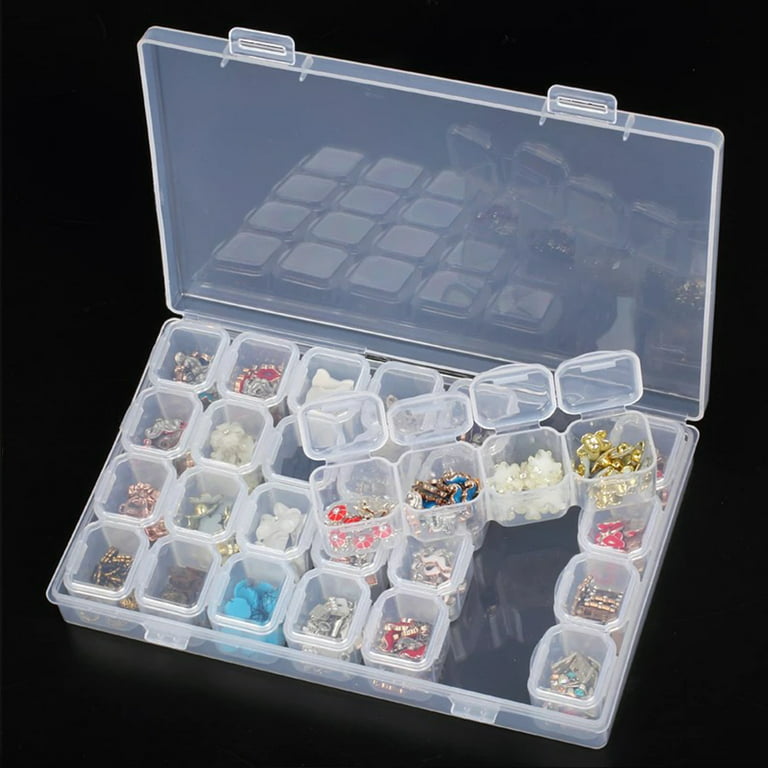 Clear Plastic Organizer Jewelry Box Bead Storage Container Case