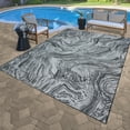 thumbnail image 1 of Paseo 5' x 7' Black and Gray Abstract Outdoor Rug, 1 of 5