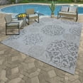 thumbnail image 1 of Paseo 5' x 7' Gray Medallion Outdoor Rug, 1 of 4
