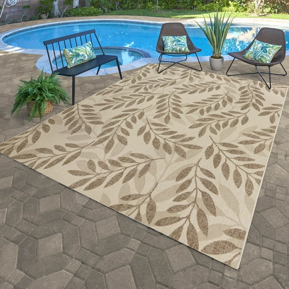 Paseo 6.5' x 9.5' Beige Outdoor Rug