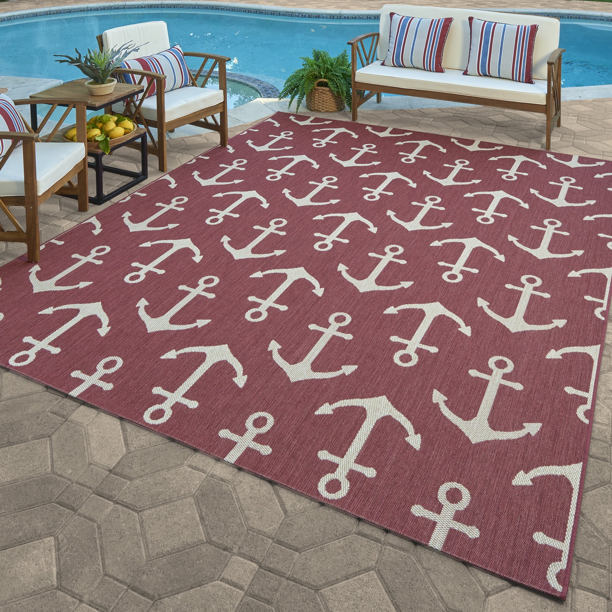 Paseo Maritime Outdoor/Indoor Rug, Assorted Sizes, Assorted Colors ...