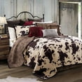 thumbnail image 1 of Paseo Road Elsa Cowhide 3 Piece Brown Cow Print Reversible Cotton Quilt Set, Western Bedding, King, 1 of 7
