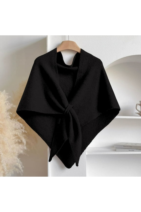 Pashmina Blend Shawl Wraps Women Knitted Shawls Wraps Cardigan Cape Shoulder Top Sweater Shawl travel scarf Black Free