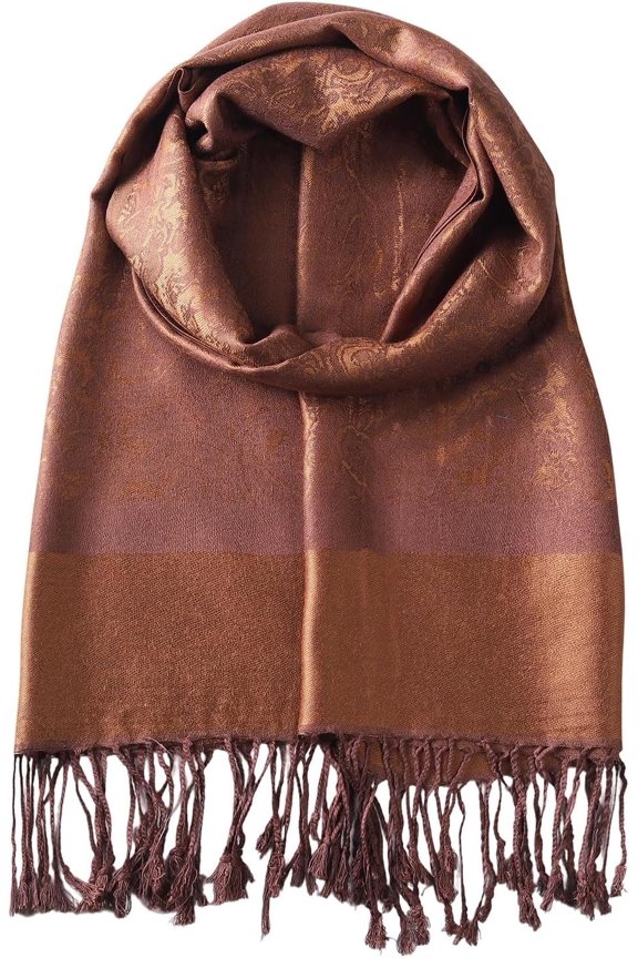 Pashmina Feel Shawls Wraps Scarf for Women Soft Silky Reversible Men Scarves Hijab