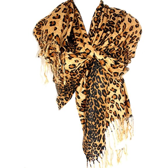 Pashmina-Leopard Animal Print Shawl- Stylish Soft Scarf Wrap
