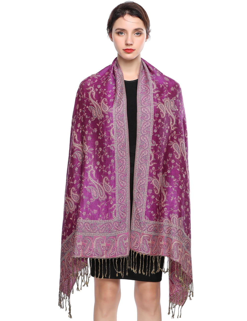 Pashmina Scarf Rave Women Scarves Luxury Paisley Shawl with Fringe