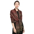 thumbnail image 1 of Pashmina Scarf Rave Women Scarves Luxury Paisley Shawl with Fringe Reversible Large Blanket Wrap 78.5" X27.5"(Rust Red), 1 of 7