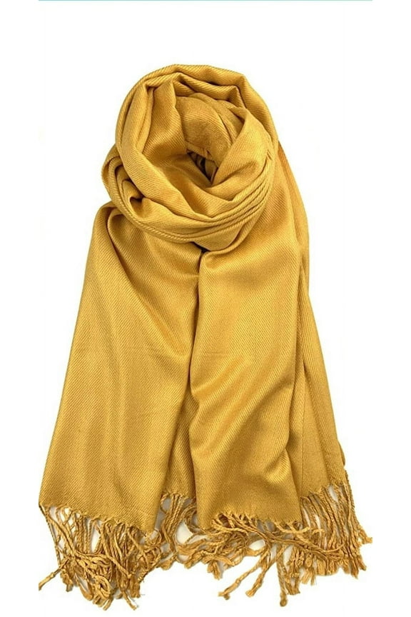 Pashmina Scarf Shawl, Bridesmaid Shawl, Bridal Wrap, Wedding Shawl (Bright Gold)