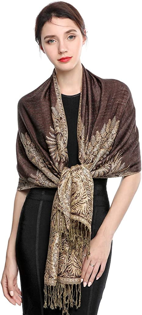 Pashmina Scarf Women Luxury Reversible Shawl Paisley Wrap Blanket Rave ...