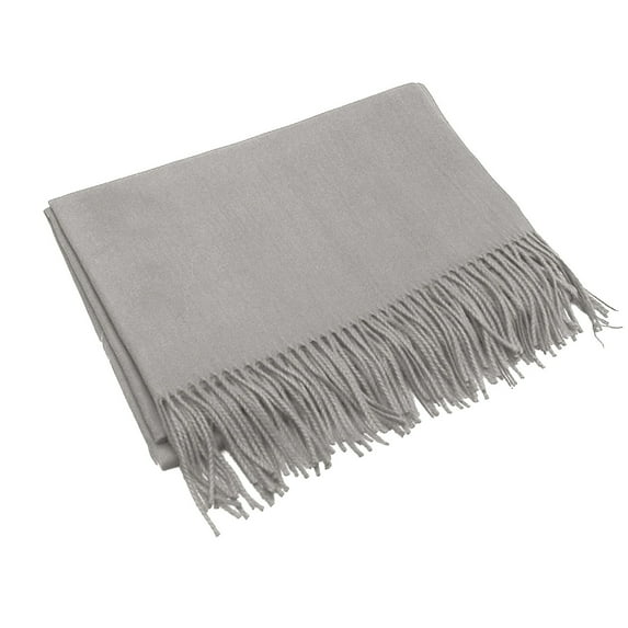 Pashmina Shawl Women's Solid Beige Pashmina Shawl - Lightweight Wrap Scarf for Weddings & Evening Wear, Grey One Size