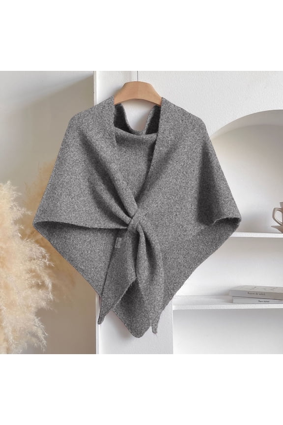 Pashmina Shawl Wraps Women Knitted Shawls and Wraps Cardigan Cape Wool Shoulder Top Sweater Shawl Scarf 2025(Gray)