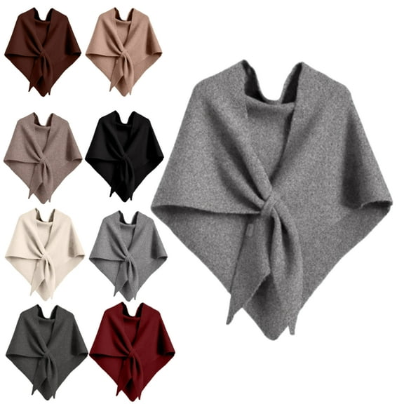 Pashmina Shawl Wraps for Women, Knitted Cardigan Shawls Cape Wool shawl Shoulder Fleece Top Gray