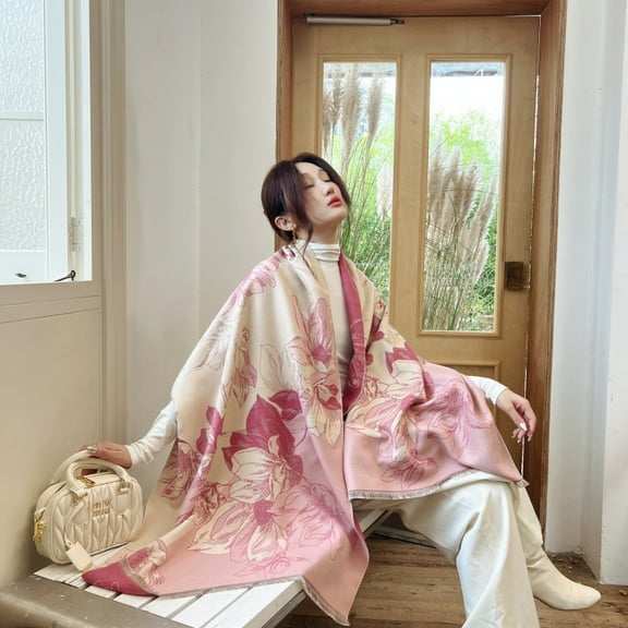 Pashmina Shawls Wraps for Women - Cashew Flower Winter Warm Big Scarf for Women Shawls and Wraps for Evening Dresses
